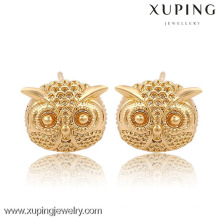 91047 Xuping Nueva moda 18K chapado en oro Owl Stud Pendiente joyas